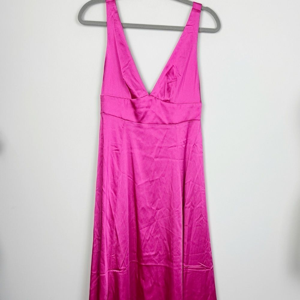 BODEN | NEW Pink Fit & Flare Wild Watermelon Pink Midi Dress Women’s Size 6R - Picture 5 of 14